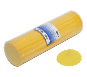 SALVETES GLĀZĒM 9cm DZELTENI 500GAB (89905)